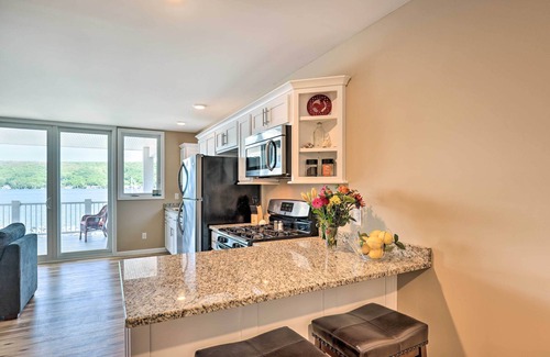 Conesus Apartment | Lakefront Apt w/ Dock: Steps to Dine & Swim!