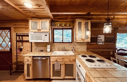 Island Park House | Lakefront cabin with private dock and fire pit - Hidden Bear Cabin