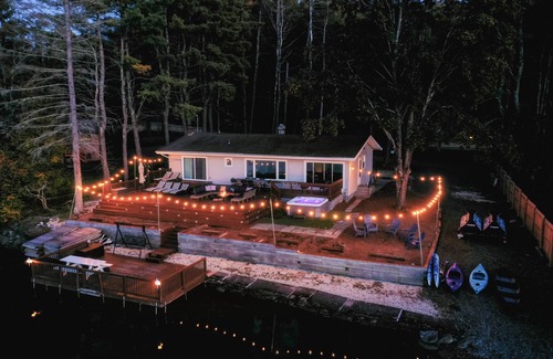 Monticello Cabin | Lakefront Catskills Escape with Hot Tub, Game Room, and Theater!