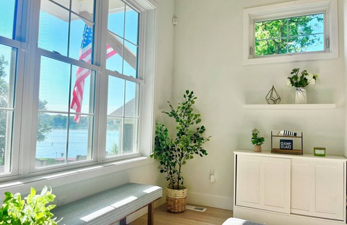 Delavan Lake Cottage | Lakefront Haven: Waterfront Oasis with Dock, Spacious Swim Pier & Pano Lake view