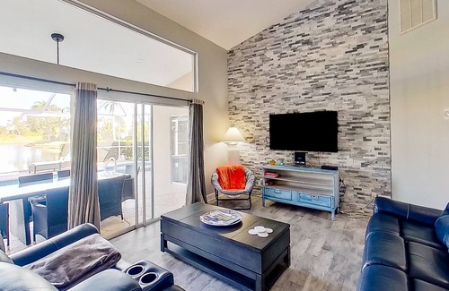 Falcons Glen House | Lakefront home with private heated pool, pool spa, grill, bikes, lake views, AC