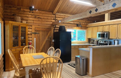 Willow House | Lakefront Log Home - dock, kayaks, paddle boards, fire pit