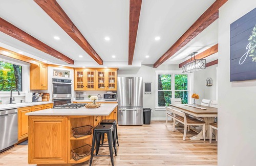 Lucerne-in-Maine House | Lakefront, newly rebuilt, dog-friendly home with private beach, dock & firepit