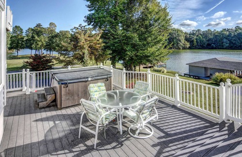 Livingston House | Lakefront retreat with views, hot tub, kid's play area, dock & fiber internet