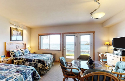 Polson Apartment | Lakefront studio with bay & mountain views, AC, docks for swimming & kayaking