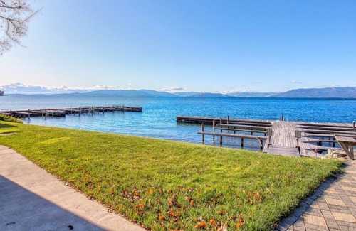 Polson Apartment | Lakefront studio with lake & mountain views, central AC & swimming dock