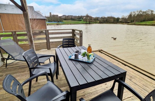 Villiers-Charlemagne Cottage | Lakeside Chalet with Private Fishing Pier, Terrace & Family Amenities - Sleeps 7