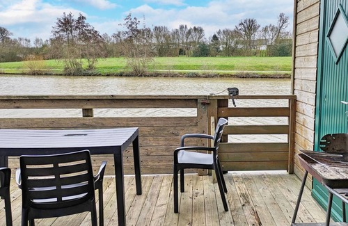 Villiers-Charlemagne Cottage | Lakeside Chalet with Private Fishing Pier, Terrace & Family Amenities - Sleeps 7