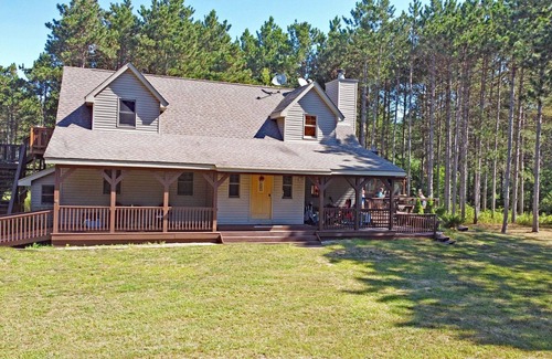 Necedah House | Lakeside Home on 2.5 acres with Architectural Gazebo, Fire Pit, & Boat Slip
