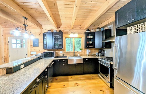 Ellsworth House | Lakeside Log Home near Acadia NP - peak foliage is here. BOOK NOW Oct. 4th - 8th