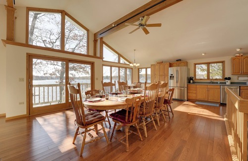 Sister Lakes House | Lakeside Michigan Retreat w/Boat Dock & Fireplace