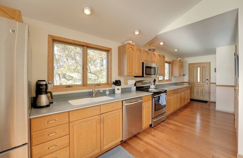 Sister Lakes House | Lakeside Michigan Retreat w/Boat Dock & Fireplace