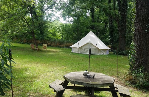Eureka Springs RV Rental | Large Canvas Bell Tent on Kings River