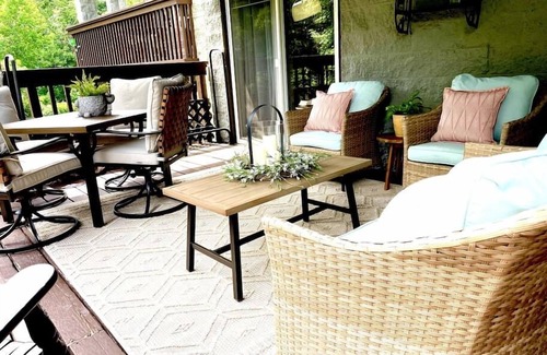 Chalet Village Condo | Large deck! Mountain top experience, 4 beds