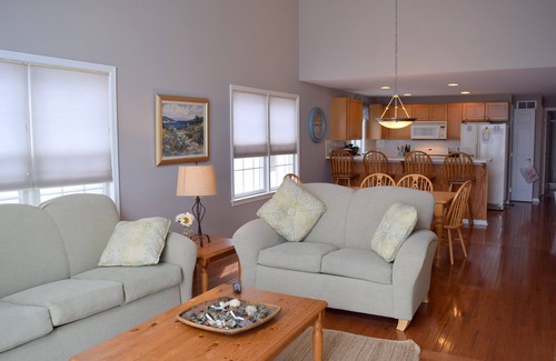 Townsend's Inlet House | Large deck off the living room with bay views. About 3 blocks to the beach.