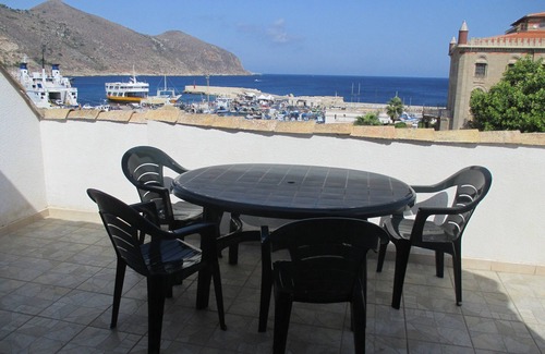 Favignana Apartment | LARGE SPLENDID SEA FRONT ATTIC IN THE HISTORIC CENTER Superpanoramic Terrace