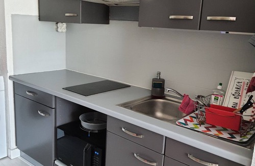 Fabron Apartment | Large studio terrace with sea view