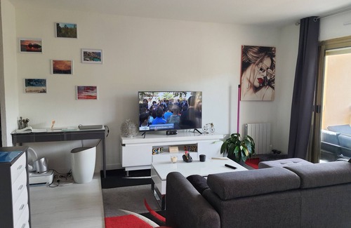 Fabron Apartment | Large studio terrace with sea view