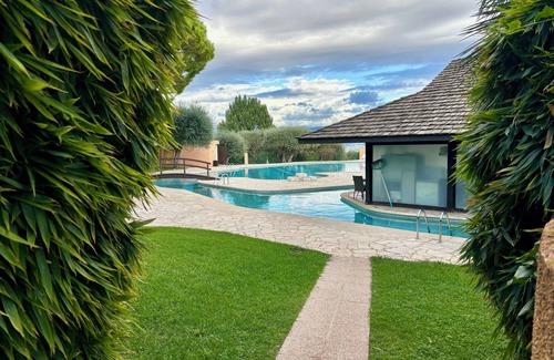 Fabron Apartment | Large upscale studio in luxury residence, swimming pool, tennis court, park, .