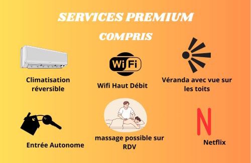 Faubourg Apartment | Le Belvédère Nîmois proche centre ville Clim &Véranda MaisonCarréeConciergerie