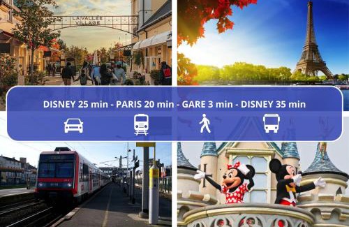 Thorigny-sur-Marne Apartment | Le Chalet - GARE 3 min - PARIS 20 min - DISNEY 25 min - Lumineux & Chaleureux - Free WIFI