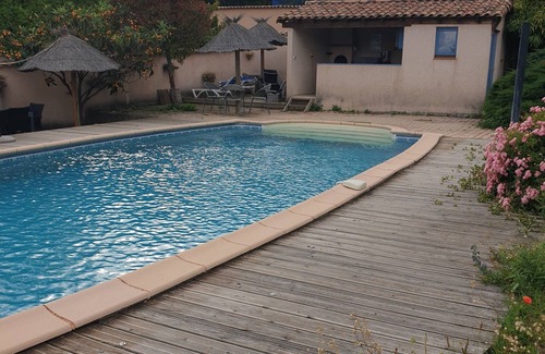 Saint-Andeol-de-Vals Cottage | Le Clos des Mimosas - LA GLYCINE - Large 12X6 saltwater swimming pool - Shared