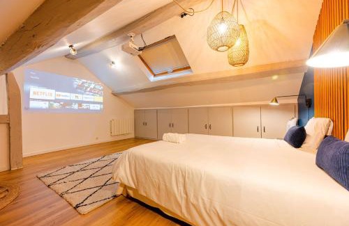 Centre-Ville Apartment | Le Perchoir/F2 de standing avec écran de cinéma