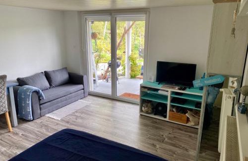 Ingwiller Apartment | Le Pi'style(chambre,cuisine,salle d’eau,terrasse)