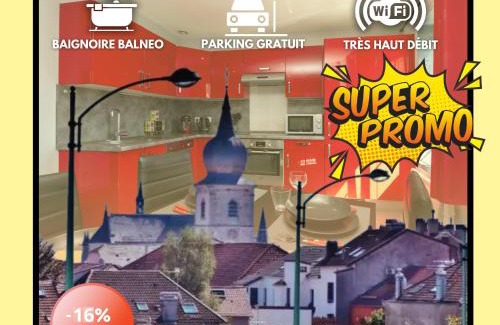 Remiremont Apartment | Le Tassigny 3 étoiles - Hyper-Centre Balneo Wifi Parking