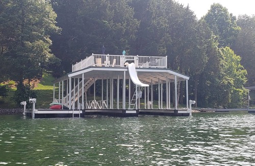 La Follette House | Level Lakefront Lot, 2-Story Dock, Water Slide, Great Location