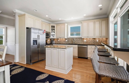 Yaupon Beach House | Lighthouse: Oceanfront with Pool and Elevator Near Fishing Pier