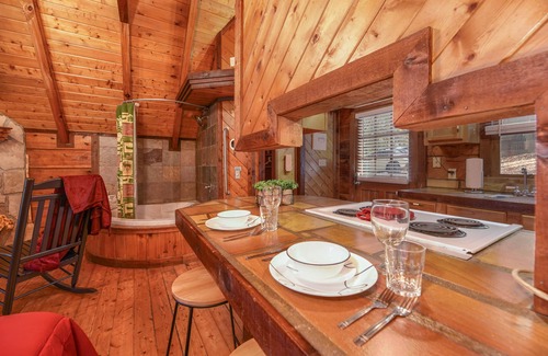 Gatlinburg - Pigeon Forge Cabin | Little Ladybug Resort Romantic Honeymoon Cabin with Forest Views