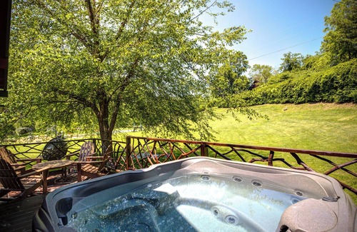 Sugar Grove Cabin | Little-River-Petting Zoo-Stream-Pickleball?, Private Petting Zoo Cabin and Hot Tub