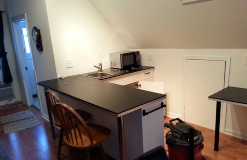 Des Plaines House | Loft Apt is above a detached Garage. Full bathroom, kitchenette, fridge, A/C