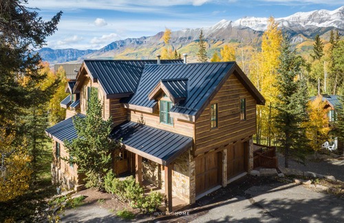 Mountain Village Cabin | Log Cabin Home by InvitedHome | Vast Patio, Skiing, Fireplace, Hot Tub