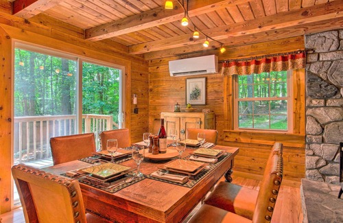 Weaverville Cabin | Log Cabin in the Woods w/ Deck, Game Room, Hot Tub