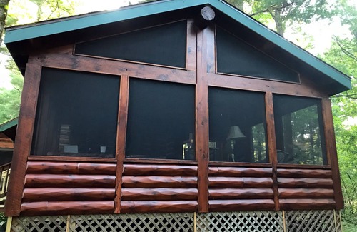 Stone Lake Cabin | Log cabin on 19 mile Long Lake, large screen porch + dock, 1 acre mature pines