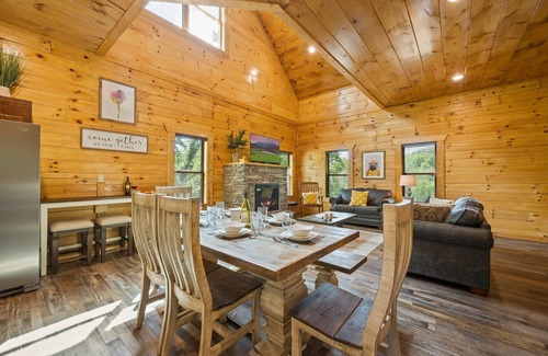 Sevierville Cabin | Log Cabin w/Foliage Views Pool, Hot Tub, Dogs!
