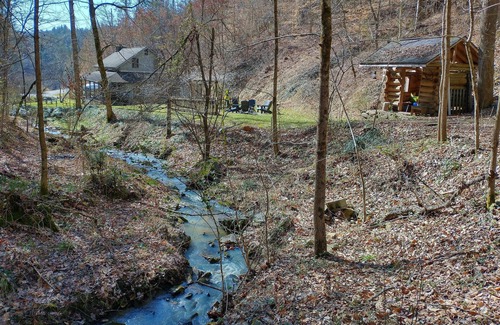 Weaverville Cabin | Log Cabin with Stream on 2 Acres <20 Min to Downtown Asheville with 1 Gig Fiber