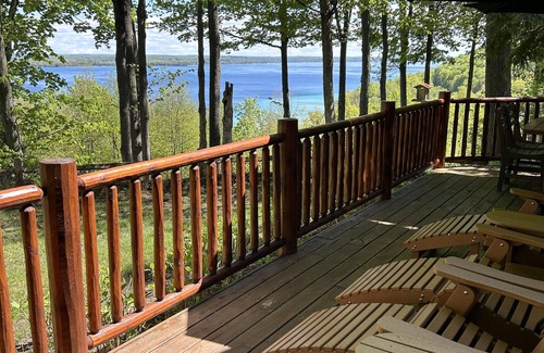 Kewadin House | Log home overlooking Torch Lake