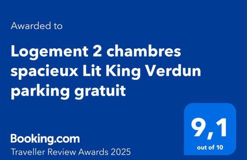 Valence Apartment | Logement 2 chambres spacieux Lit King Verdun parking gratuit