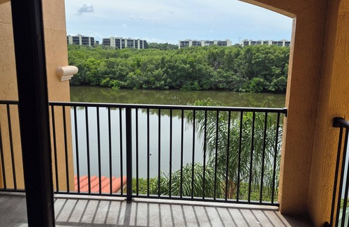 Cove Cay Condo | Lovely 2 BR Waterfront Condo Balcony Grand Venezia