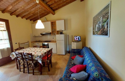 Rosignano Marittimo House | Lovely flat with private covered terrace, pool, large shared garden.