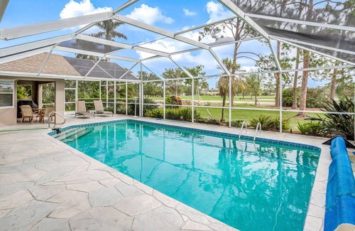 Lely Golf Estates House | Lovely home with pool, golf nearby, lanai, central AC, & washer/dryer