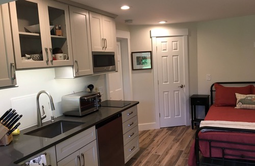 Wilmington Apartment | Lovely new apt with private entrance, patio, yard, gas grill and fire pit.