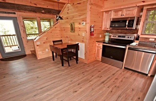 Gatlinburg - Pigeon Forge Cabin | LOVER'S LOFT - PRIVATE ANTIQUE LOG CABIN BETWEEN GBURG & PF WITH GREAT VIEWS!