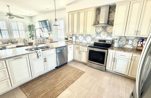Ocean City Beach House | Luxe Coastal Retreat> Steps to Beach, Espresso Bar, Fire Pit, Golf Cart, EV