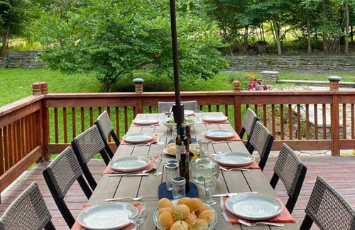 Ellenville House | Luxe Log Cabin w NEW HEATED SALTWATER POOL