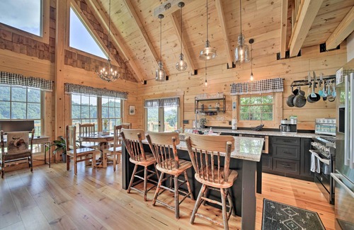 Maggie Valley Cabin | Luxe Log Cabin w/Modern Finishes & Mtn Views