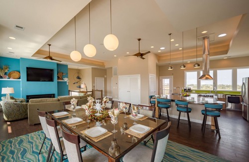 Hatteras House | Luxe, ocean- & sound-view home with private pool, hot tub, decks & game room